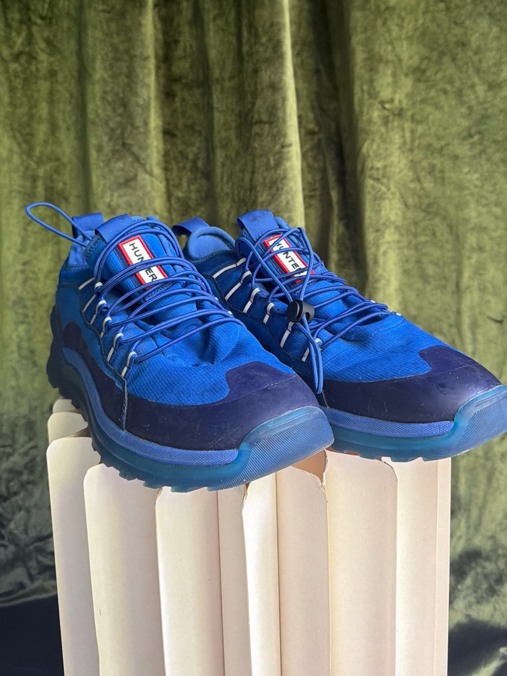 Hunter women’s Blue Athletic Rain Trail Sneakers - Picture 1 of 7
